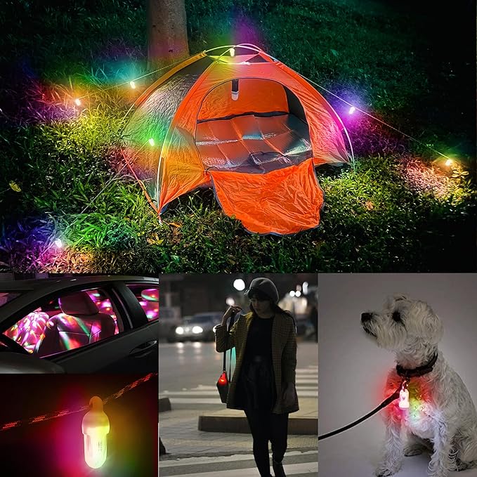USB Mini LED Lantern, 2 Pack Waterproof EDC Keychain LED Flashlight for Camping, Type-C