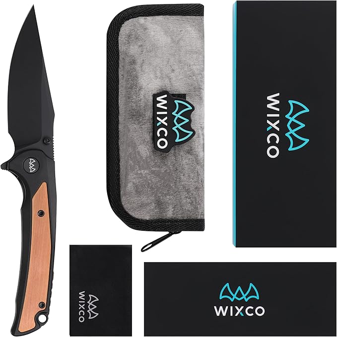 EDC Pocket Knife, 3.6" 14C28N Aluminium With Steel Inlay Handle, Folding Knife for Camping Hiking