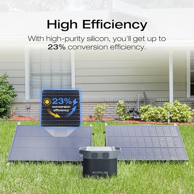 EF ECOFLOW Solar Generators, DELTA 2 Portable Power Station with 2PCS 100W 12V Solar Panels, 1024Wh