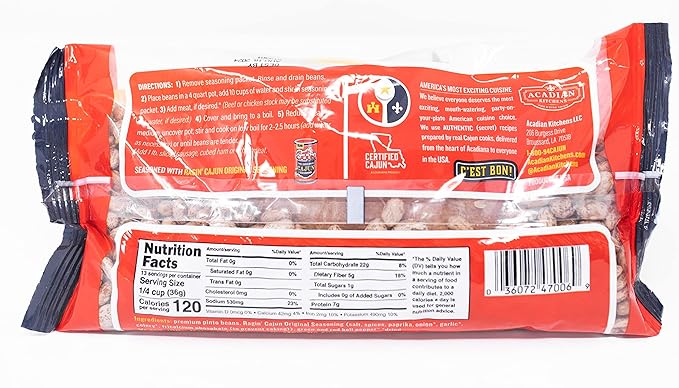 Seasoned Piñto Beans 16 oz Ragin Cajun (Pack of 4)