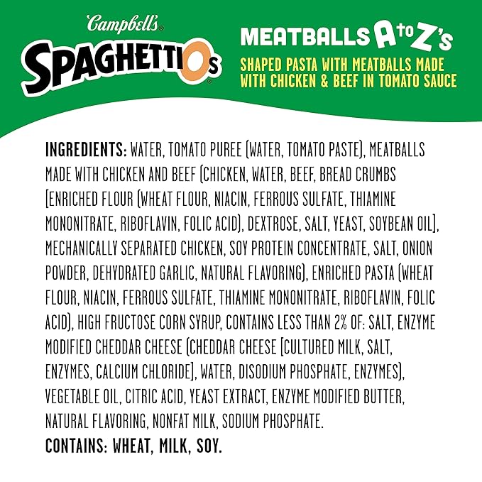 SpaghettiOs A to Z's Canned Pasta with Meatballs, 15.6 oz Can