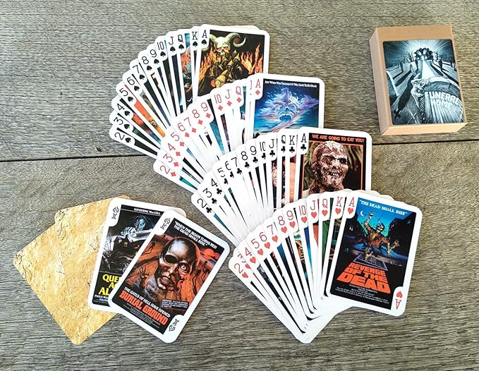 Zombies Playing Cards (Poker Deck 54 Cards All Different) Vintage Trash Horror Thriller Movie