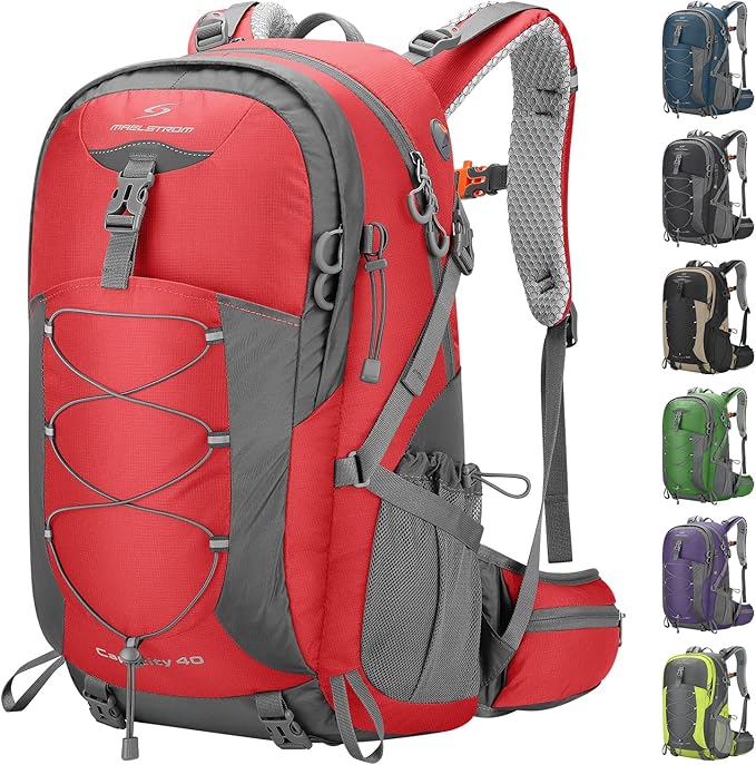 Maelstrom Hiking Backpack,Camping Backpack,40L Waterproof Hiking Daypack with Rain