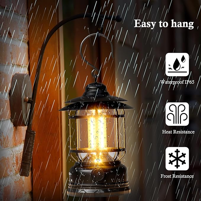 Retor LED Camping Lanterns 1500 LM Step-Less Dimming, Lightweight Battery Powered USB Rechargeable