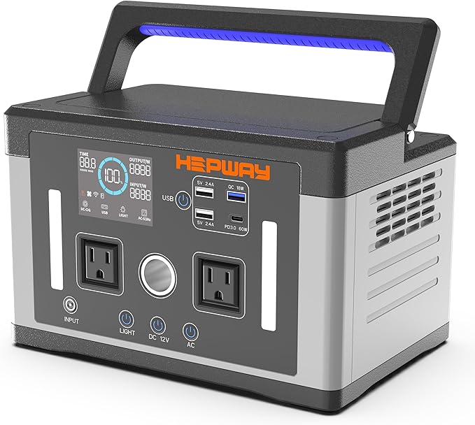 Portable Power Station 700W,577Wh Solar Generator Surge 1000W Pure Sine Wave 120V AC DC
