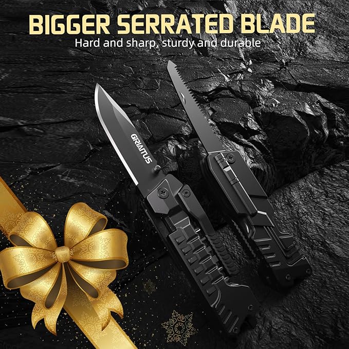 Multi-Tool Gifts for Men, Christmas Stocking Stuffers for Dad from Daughter Son, Multitool Knife 17