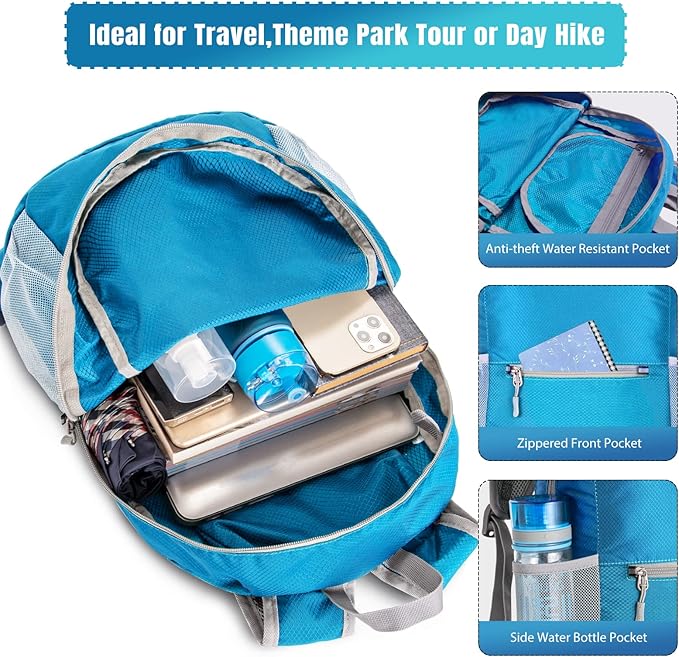 ZOMAKE Ultra Lightweight Hiking Backpack 20L, Packable Small Backpacks Water Resistant Daypack for