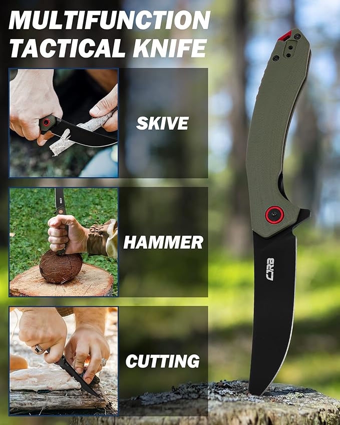CJRB Tactical Knife, Small Folding Pocket Knife with AR-RPM9 Steel Blade and G10 Handle for Men