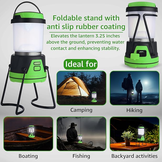 Rechargeable LED Camping Lantern - Power Outages, Hurricanes, Emergency, Hiking, Outdoor - Bright