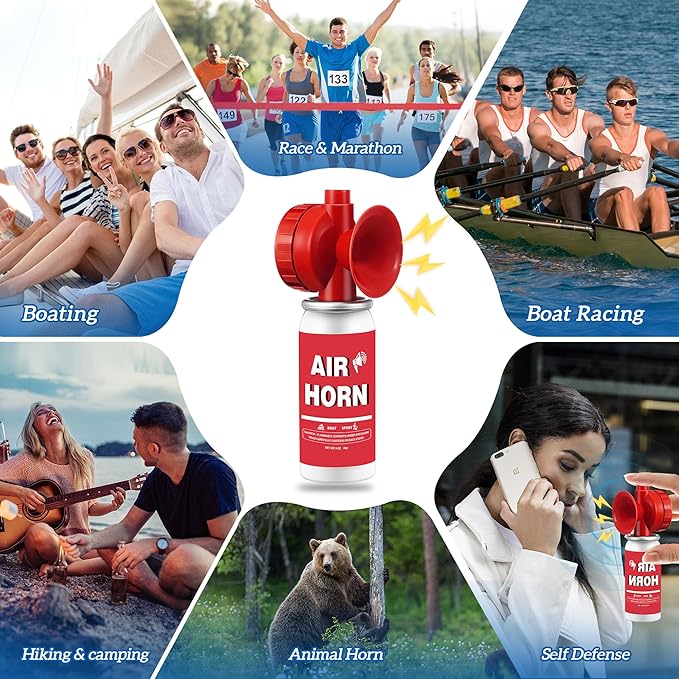 1.4oz Boat Air Horn, 130DB Heard Up to 0.5-Miles Away,Handheld Mini Marine Fog Horn Blow Horn Boat