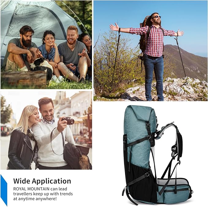 Hiking Backpack,40L to 50L Extra Large Capacity Hiking Bag,Internal Frame Camping Backpack,Upgraded