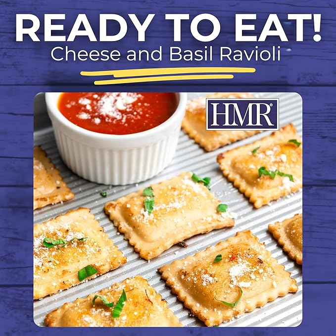 HMR Cheese and Basil Ravioli Entrée | Pre-packaged Lunch or Dinner | Ready to Eat | Vegetarian |