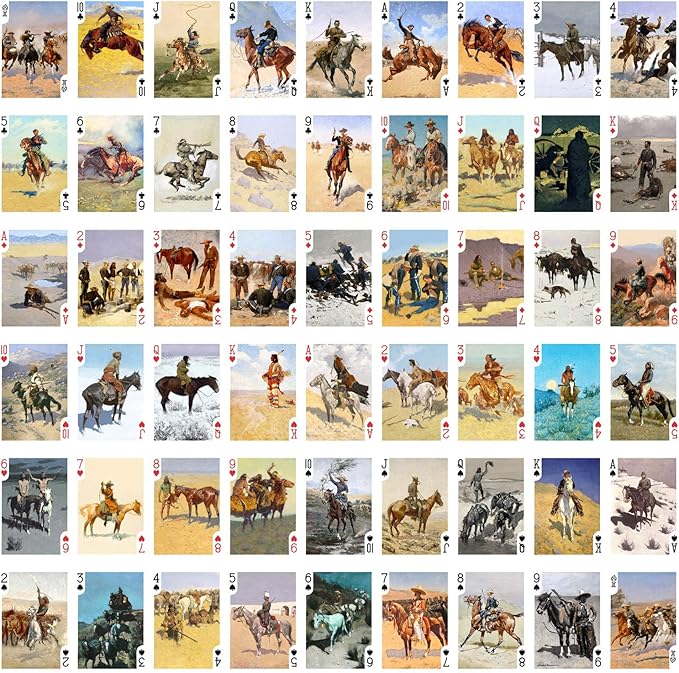 Wild WEST Playing Cards (Poker Deck 54 Cards All Different) Vintage Western Pioneers Indians