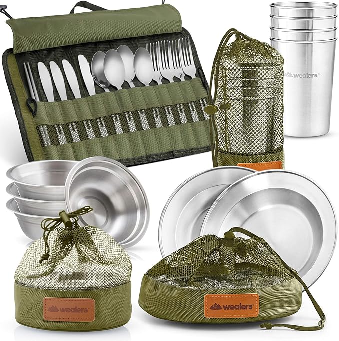 Wealers Unique Complete Messware Kit Polished Stainless Steel Dishes Set| Tableware| Dinnerware|