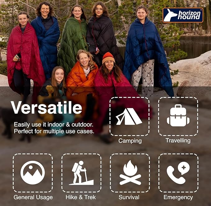 Horizon Hound Down Camping Blanket - Outdoor Travel Quilt | Sustainable, Insulated, Lightweight &