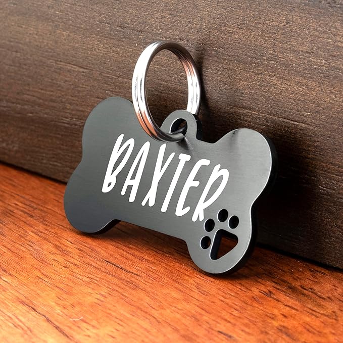 Ultra Joys Dog Tags Personalized for Pets - Hollow Paw Custom Pet ID Tag - Engraved Dog Tag for