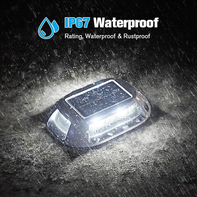 VOLISUN Solar Driveway Lights Dock Deck Lights 12 Pack,9 Colors in 1 Led IP67 Waterproof Outdoor