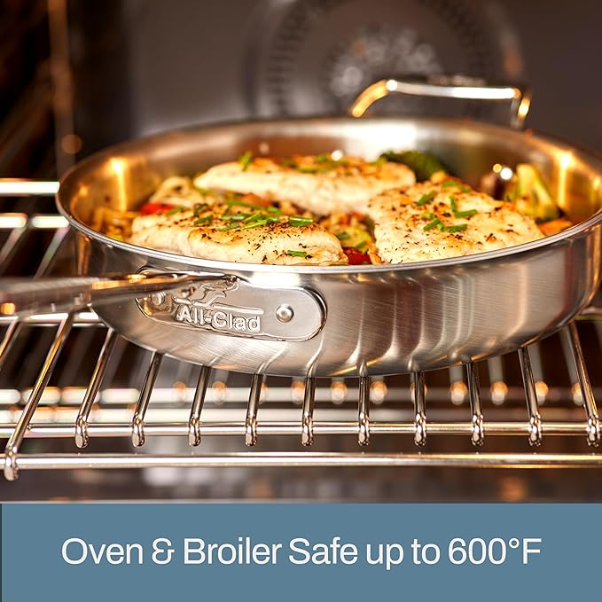 All-Clad D5 Brushed 5 Ply Stainless Steel Cookware Set 10 Piece w/ Frying Pans, Pots and Pans Set
