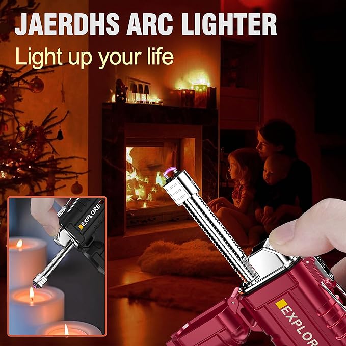 Waterproof Electric Lighter with 360°Flexible Long Neck, Outdoor Windproof Arc Lighter USB