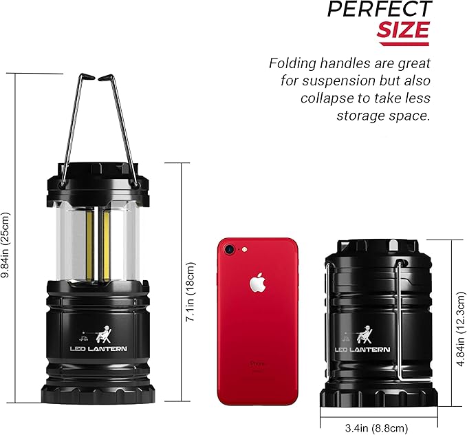 MalloMe LED Camping Lantern Flashlights 2 Pack & 4 Pack - Super Bright - 350 Lumen Portable Outdoor