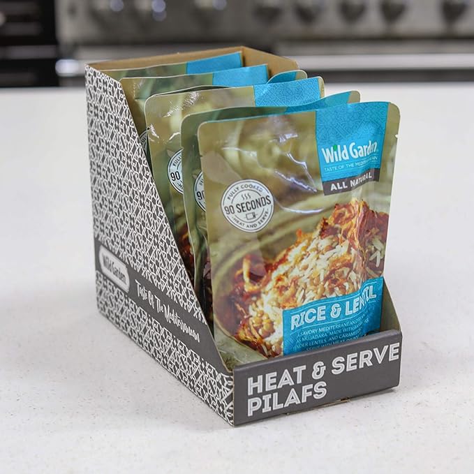 Wild Garden Heat and Serve Pilaf, Rice & Lentil, Fully Cooked, Ready to Eat, Microwavable 8.8 oz, 6