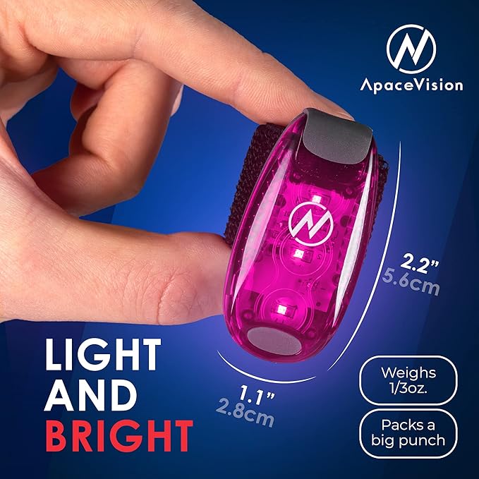 LED Safety Light (2 Pack) - Clip On Strobe/Running Lights for Runners, Dog, Bike, Walking, Boat