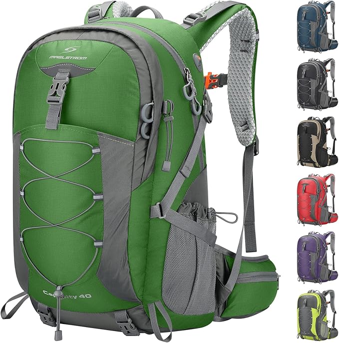 Maelstrom Hiking Backpack,Camping Backpack,40L Waterproof Hiking Daypack with Rain