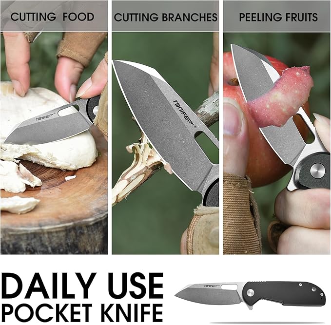 TONIFE Galaxy Mini Folding Knife with D2 Steel Blade and Aluminum Handle, EDC Pocket Tool for