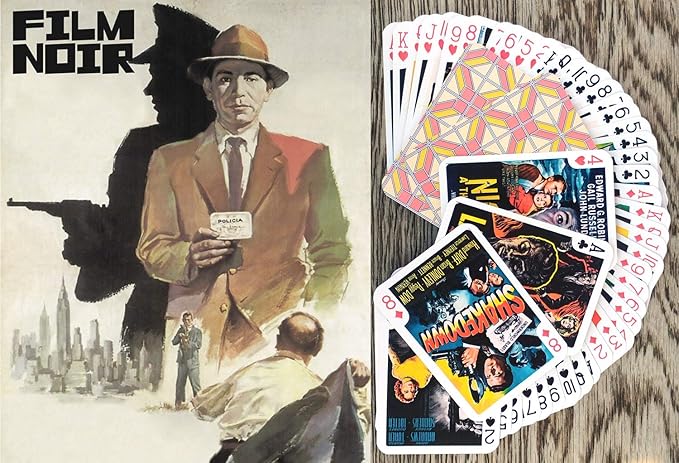 Film Noir Playing Cards (Poker Deck 54 Cards All Different) Vintage Movie Poster Action Detective