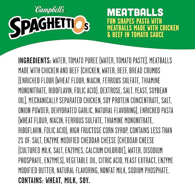 SpaghettiOs Super Mario Bros Canned Pasta with Meatballs, 15.6 oz Can (Pack of 12)