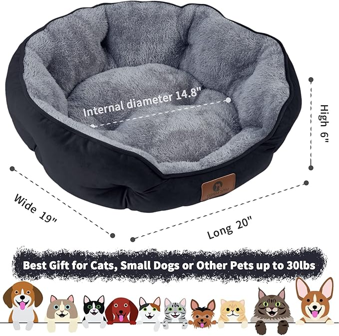 Asvin Small Dog Bed for Small Dogs, Cat Beds for Indoor Cats, Pet Bed for Puppy and Kitty, Extra