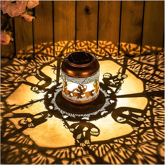 Sloth Solar Lanterns Outdoor Waterproof,Hanging Solar Lights Sloth Gifts for Women Men Metal LED