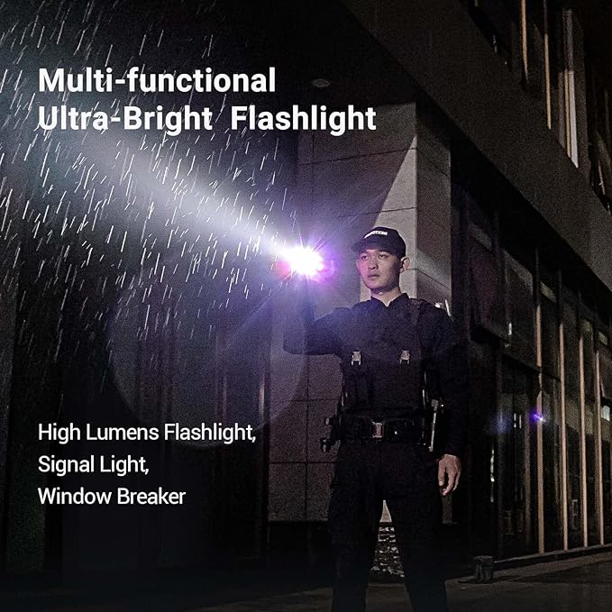 NEXTORCH P84 LED Police Flashlight, 3000 High Lumens Rechargeable Flashlight with Red and Blue