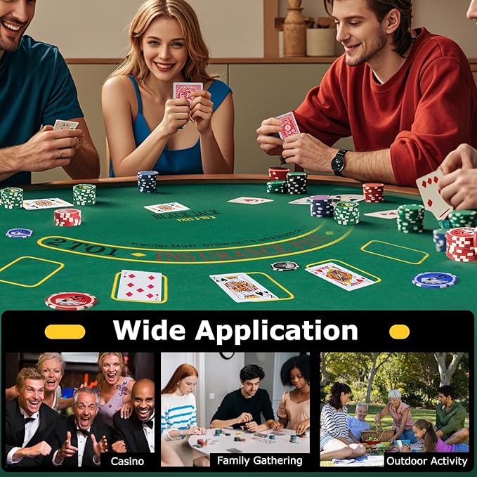 Goplus Poker Chip Set, Casino Poker Chips with 400 PCS Chips, 2 Decks Cards, Dealer Button, Poker