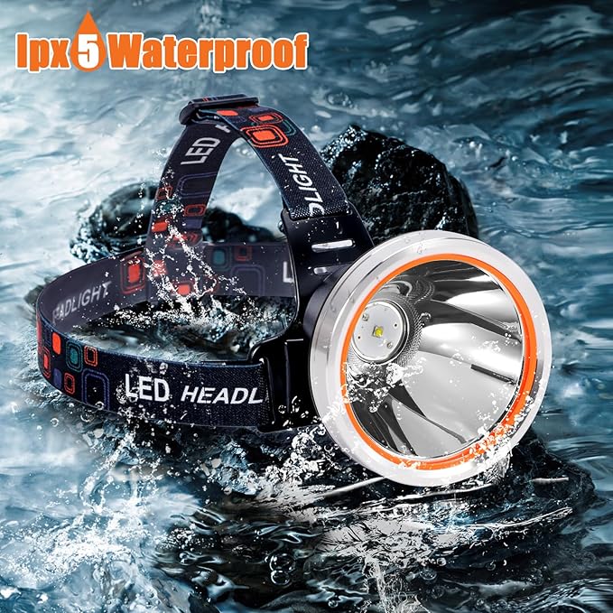 Coon Hunting Light Powerful Headlamp Super Bright LED Spotlight Rechargeable Head Torch Waterproof