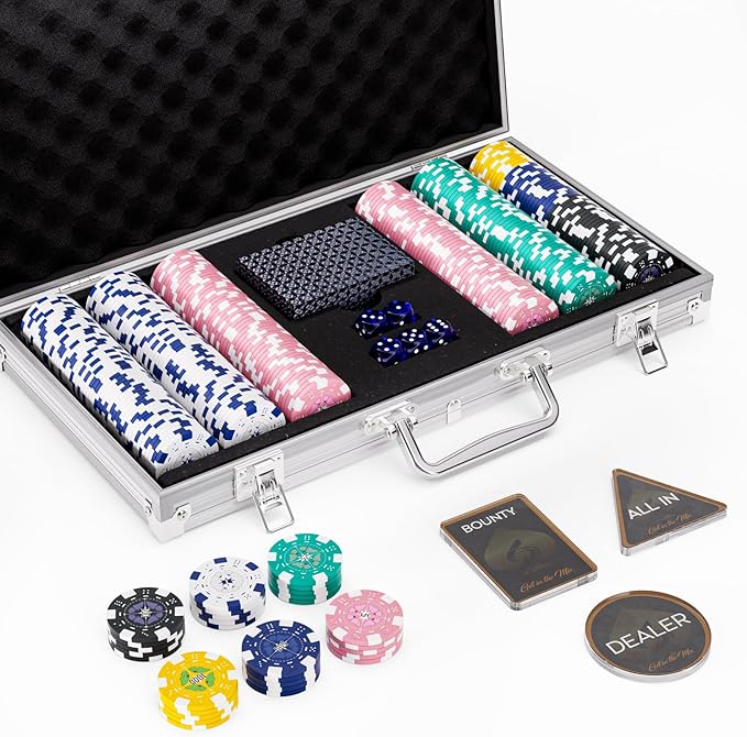 LUOBAO11.5 Gram Poker Chips Set 300 Piece Casino Chips with Denominations, Professional Blackjack &