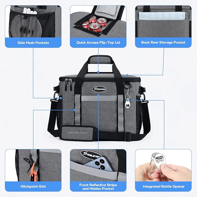 Maelstrom Collapsible Soft Cooler Bag, 24/30/60/75 Cans Beach Cooler, Ice Chest, Leakproof &