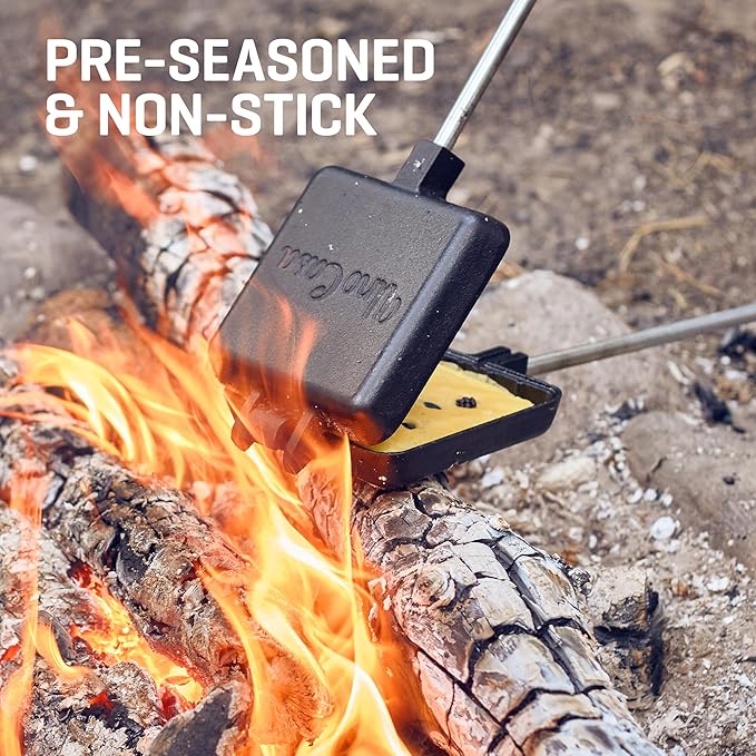 Uno Casa Pie Iron Sandwich Maker - Japanese Sandwich Maker with Recipe Book - Durable Campfire