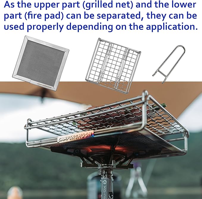 CAMPINGMOON Camping Toaster for Gas Stove Top Fire Grill Grid 304 Stainless Steel Bread Toasters