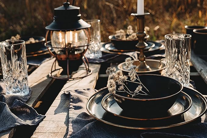 Barebones Enamel Bowl Set - Dish Set of 2 Bowls - Enamelware Set for Camping and Everyday Use