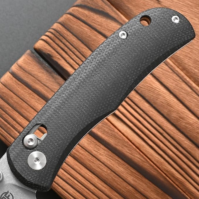 FF22 Folding Pocket Knife,VG10 Steel Blade Micarita Handle Full Tang Knife for Outdoor Activities