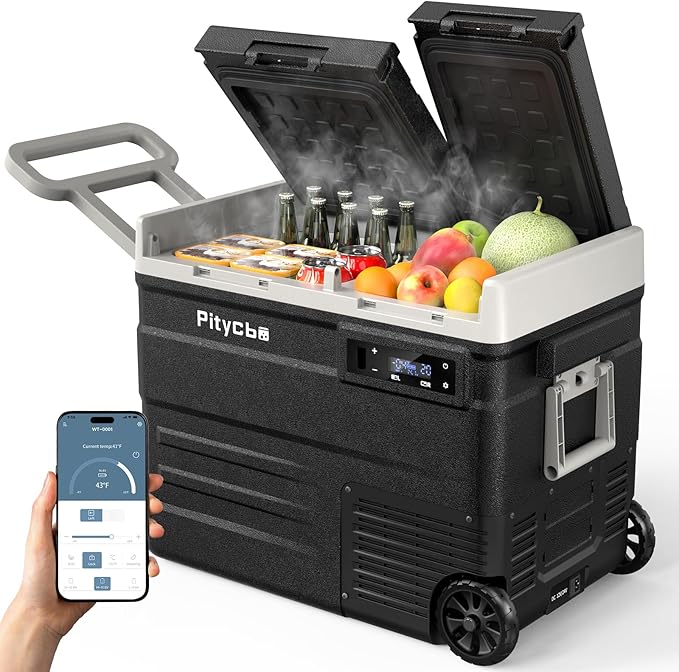 Car Refrigerator 12v Portable Fridge for Car, Auto 56 Quart Dual Zone Freezer Compressor Cooler