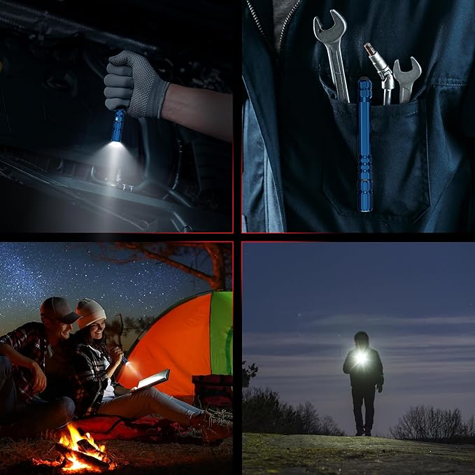 FORTO Rechargeable Pen Light Flashlight, 400 Lumens Small Pocket Flashlight with Clip, IP67