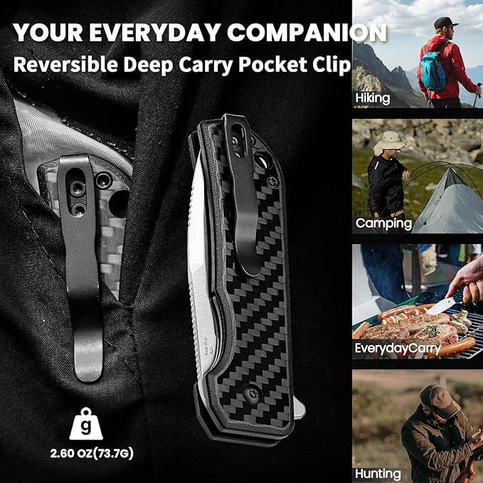 Kizer Nice Guy Pocket Folding Knife, 2.84" 154CM Blade, Lightweight Sharp Camping and Hiking Knife