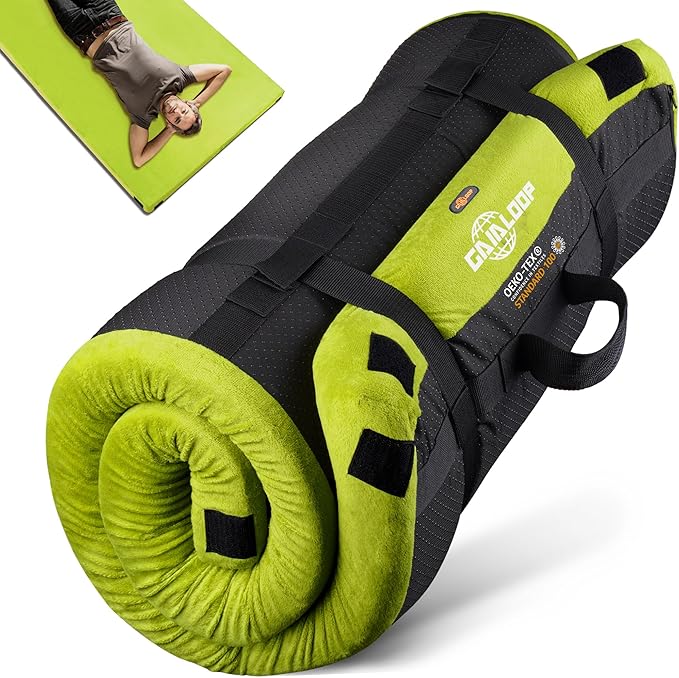 3 Inch GAIALOOP Thick Memory Foam Camping Mattress Sleeping Pad [Car/Tent/Cot] Glamping Portable