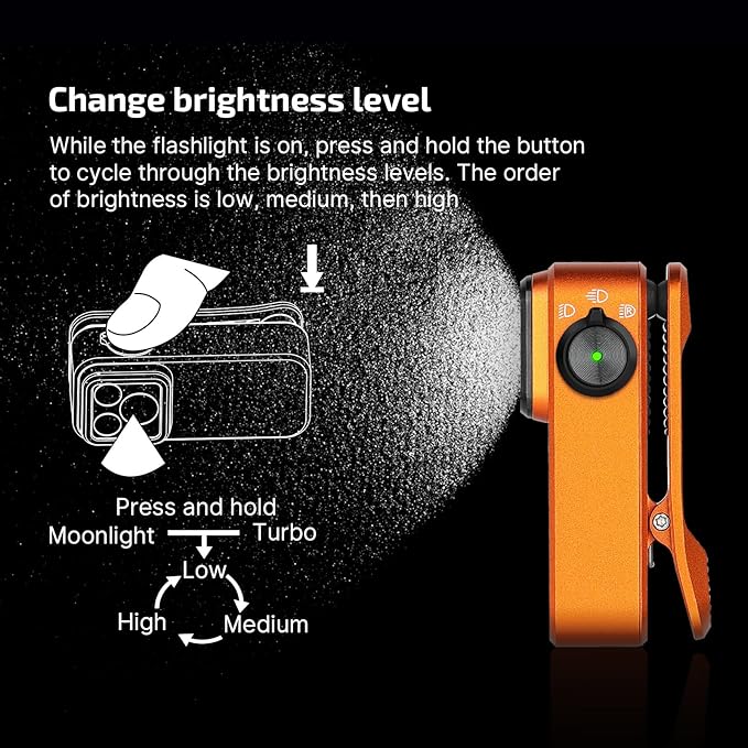 OLIGHT Oclip Pro EDC Flashlight Clip-on Light, Rechargeable 500 Lumens with Three Lighting