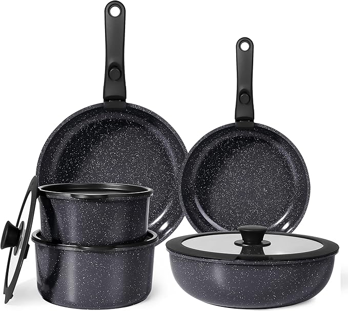 GiPP Ceramic Pots and Pans Set Non Stick, 11 Piece Nonstick Detachable Handle Cookware Sets, Non