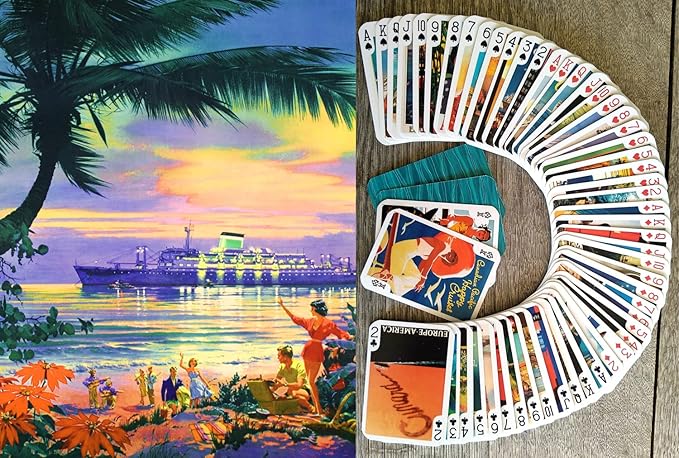 Ocean Cruises Playing Cards (Poker Deck 54 Cards All Different) Vintage Ocean Cruise Line Ship