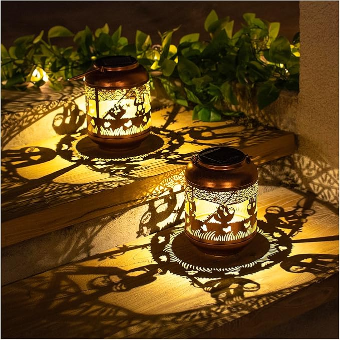 Sloth Solar Lanterns Outdoor Waterproof,Hanging Solar Lights Sloth Gifts for Women Men Metal LED