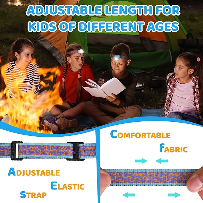 EverBrite LED Headlamp Rechargeable Kids Headlamp with RGB Mode and Adjustable Headband, 3 Modes